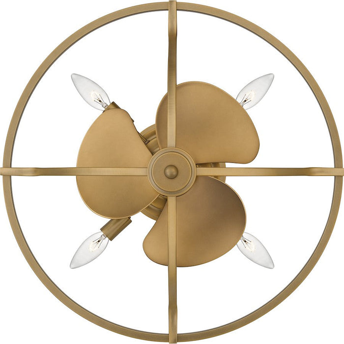 Quoizel Harvel 4 Light Fan Light, Weathered Brass