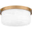 Quoizel Levine 2 Light Flush Mount, Aged Brass/Alabaster