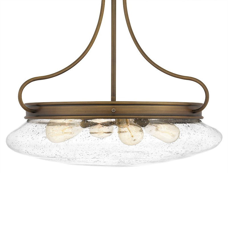 Quoizel Tucker 4 Light Pendant, French Bronze/Clear Seeded