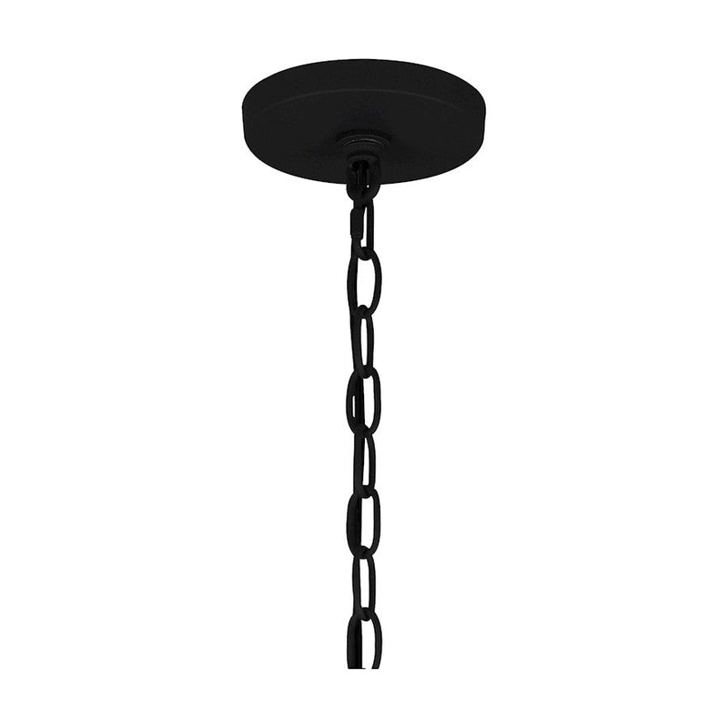 Quoizel Adeline 4 Light Pendant, Earth Black/Ivory Fabric Shade