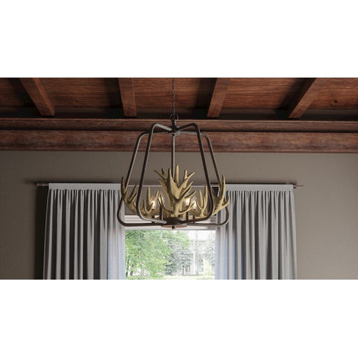 Quoizel Laurent 5 Light Pendant, Rustic Black