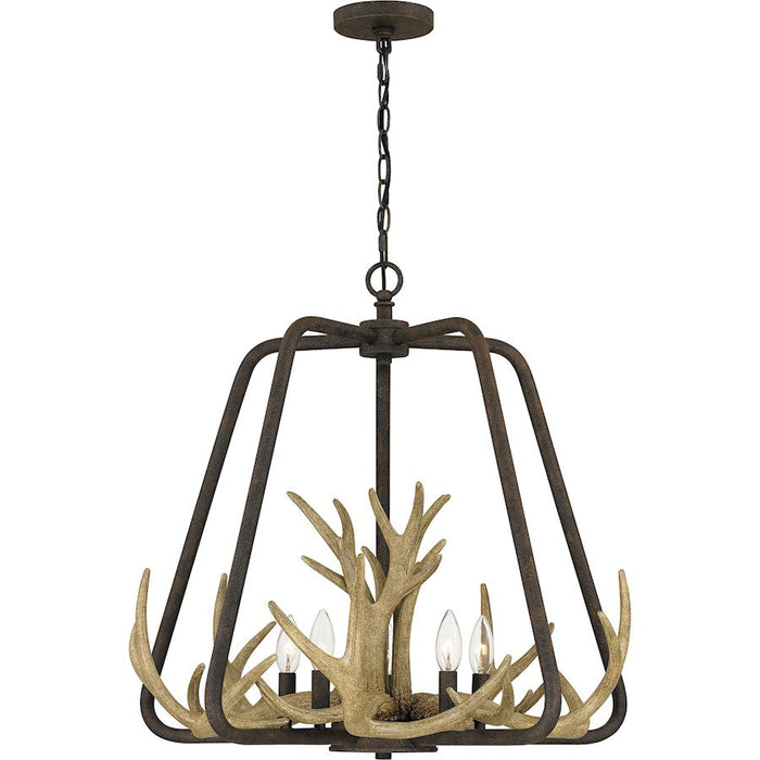 Quoizel Laurent 5 Light Pendant, Rustic Black