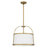 Quoizel York 4 Light Pendant, Weathered Brass/Light Beige