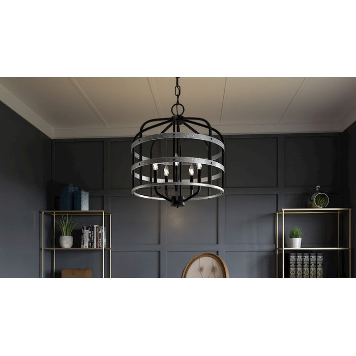 Quoizel Avignon 5 Light Pendant, Matte Black