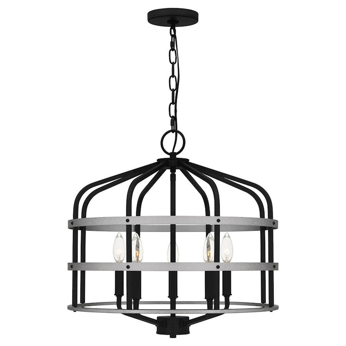 Quoizel Avignon 5 Light Pendant, Matte Black