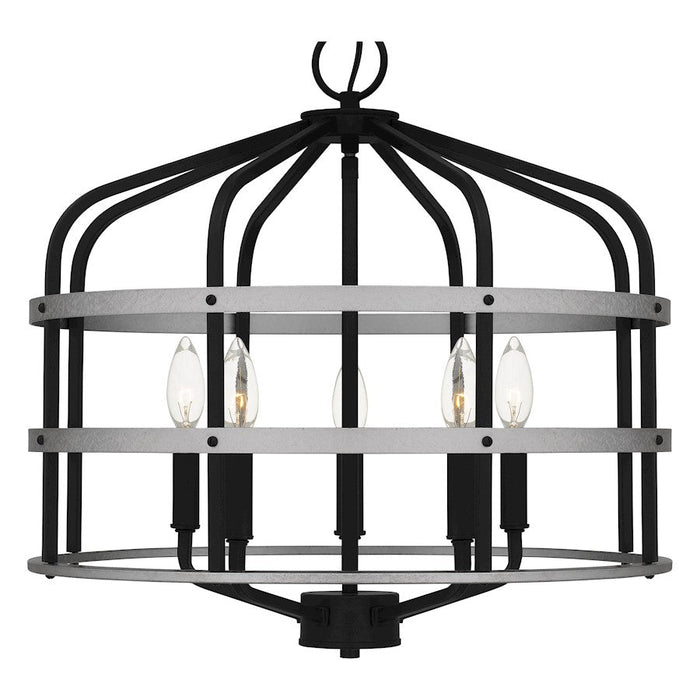 Quoizel Avignon 5 Light Pendant, Matte Black