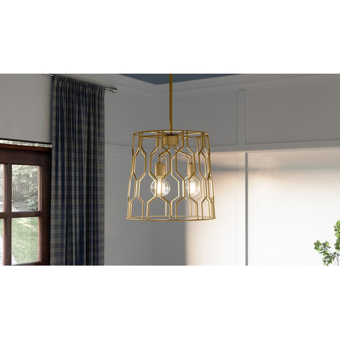 Quoizel Rellie 3 Light Pendant, Aged Brass