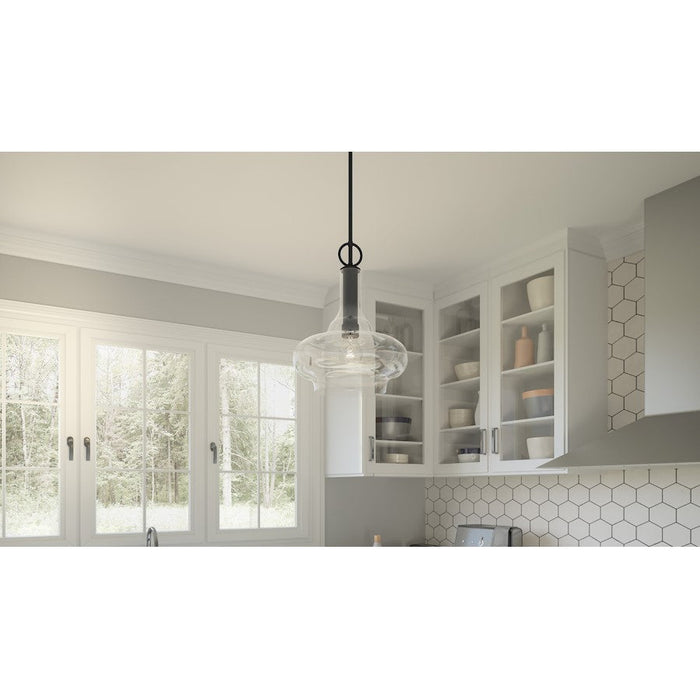 Quoizel Beachmont 1 Light Pendant, Mottled Black/Clear