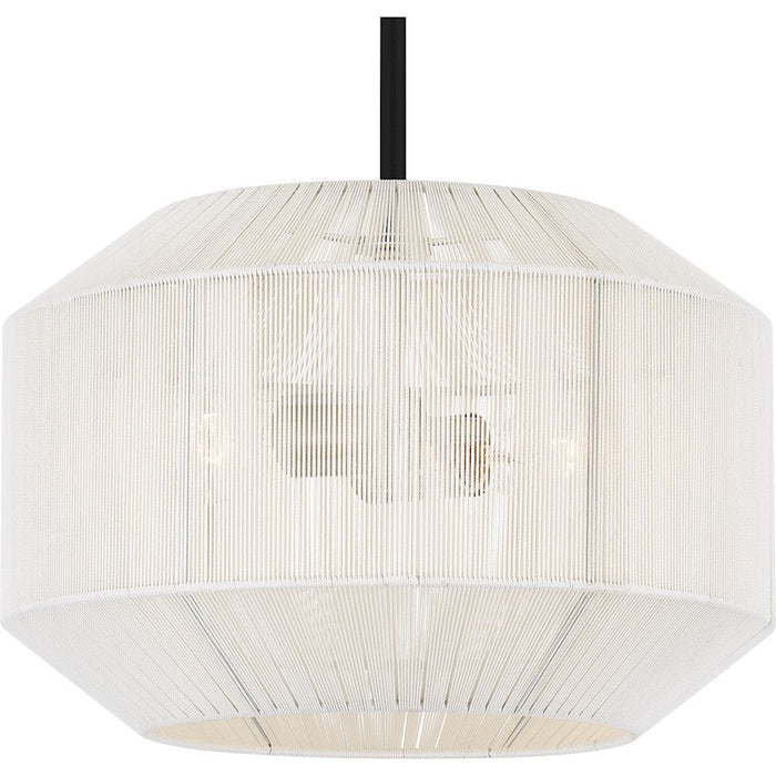 Quoizel Newfoundland 2 Light Pendant, Matte Black/Rope