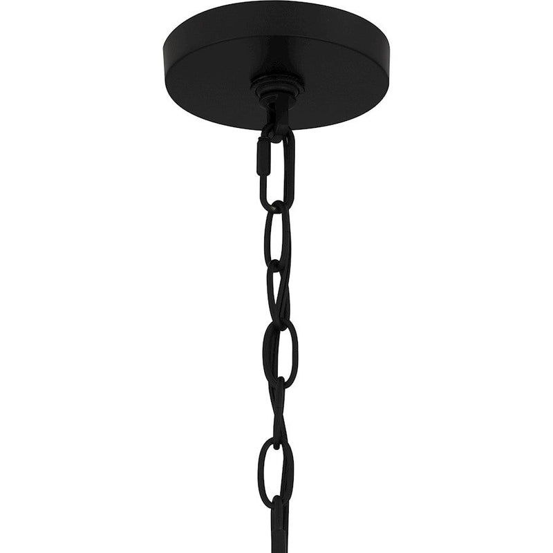 Quoizel Newfoundland 2 Light Pendant, Matte Black/Rope