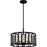 Quoizel Bankston 4 Light Pendant, Matte Black/Mercury