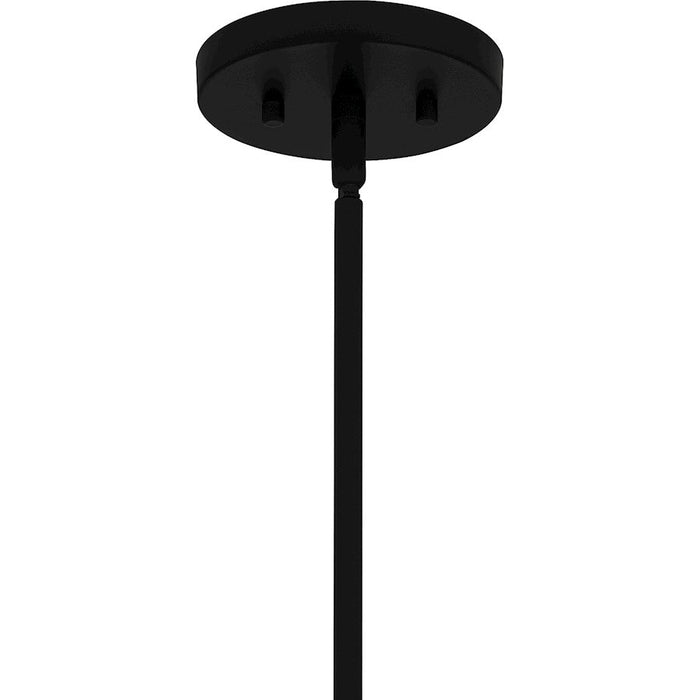 Quoizel Bankston 4 Light Pendant, Matte Black/Mercury