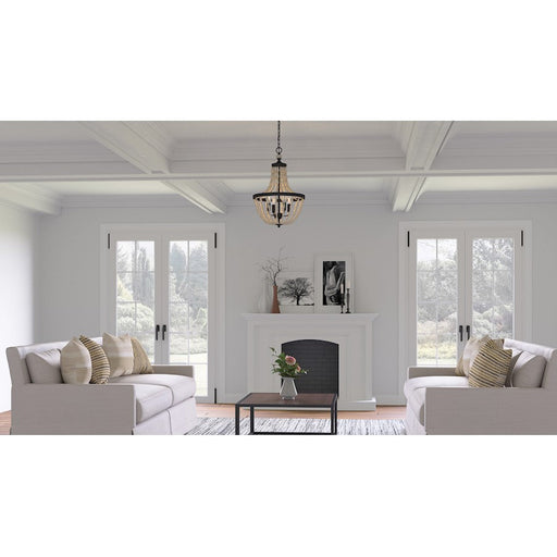 Quoizel Magnolia 3 Light Pendant, Matte Black