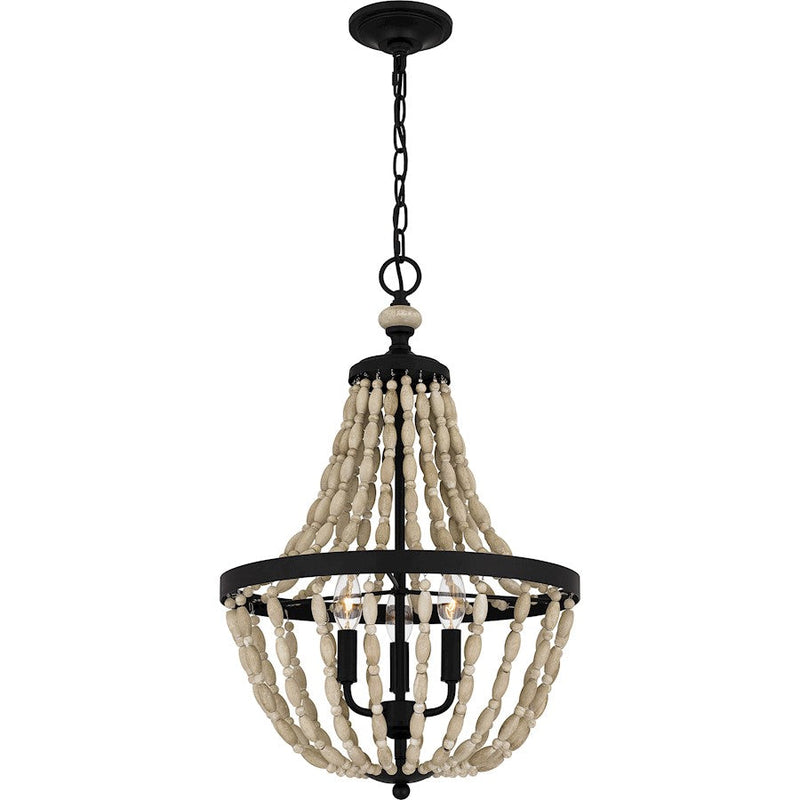 Quoizel Magnolia 3 Light Pendant, Matte Black
