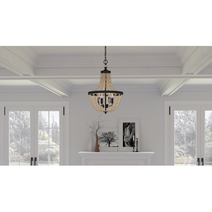 Quoizel Magnolia 3 Light Pendant, Matte Black