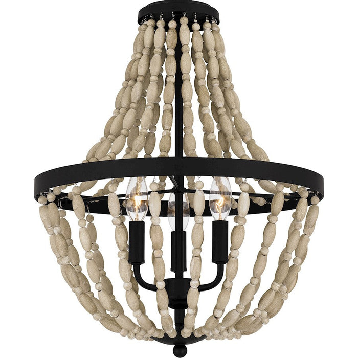 Quoizel Magnolia 3 Light Pendant, Matte Black