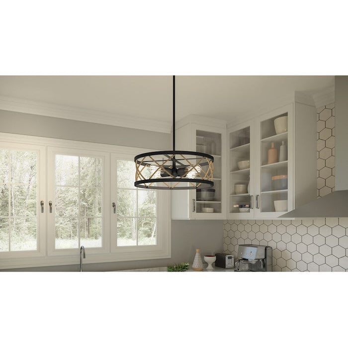 Quoizel Cedar Park 4 Light Pendant, Matte Black - QP5632MBK