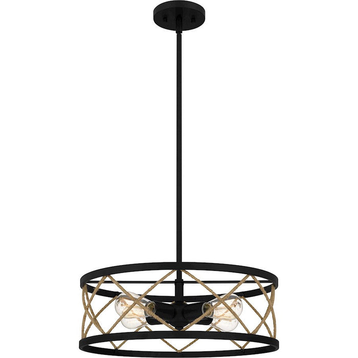 Quoizel Cedar Park 4 Light Pendant, Matte Black