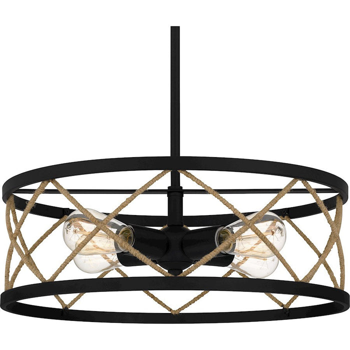 Quoizel Cedar Park 4 Light Pendant, Matte Black