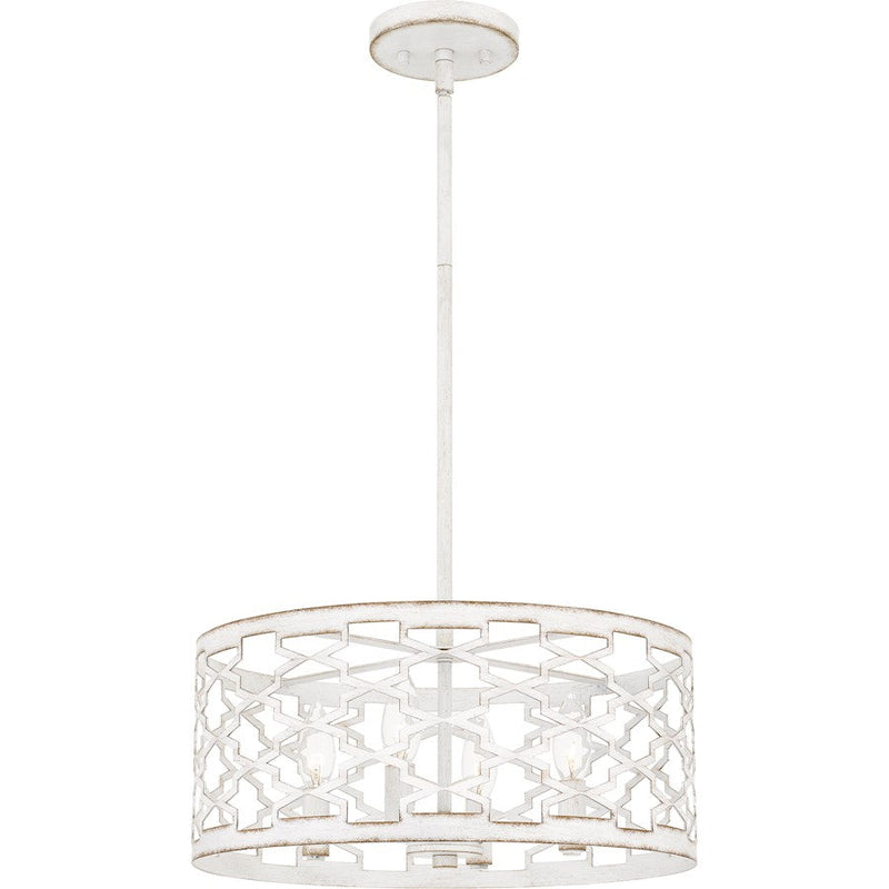 Quoizel Dalia 4 Light Pendant, Antique White/Metal