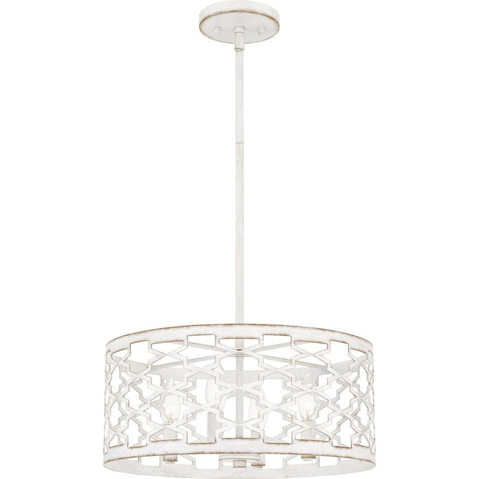 Quoizel Dalia 4 Light Pendant, Antique White/Metal