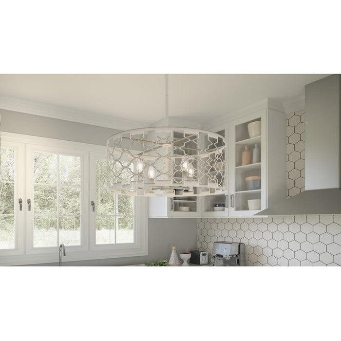 Quoizel Dalia 4 Light Pendant, Antique White/Metal