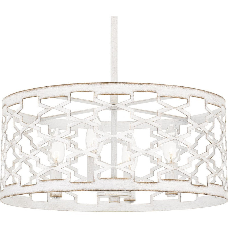 Quoizel Dalia 4 Light Pendant, Antique White/Metal
