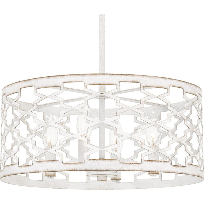 Quoizel Dalia 4 Light Pendant, Antique White/Metal