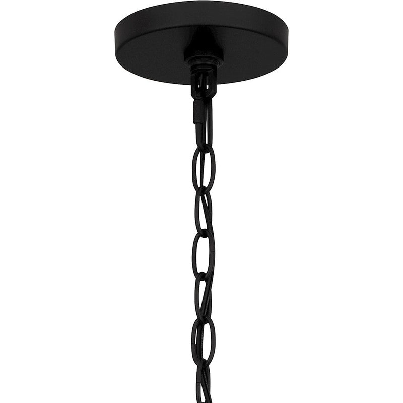 Quoizel Teton 5 Light Pendant, Matte Black/Rope