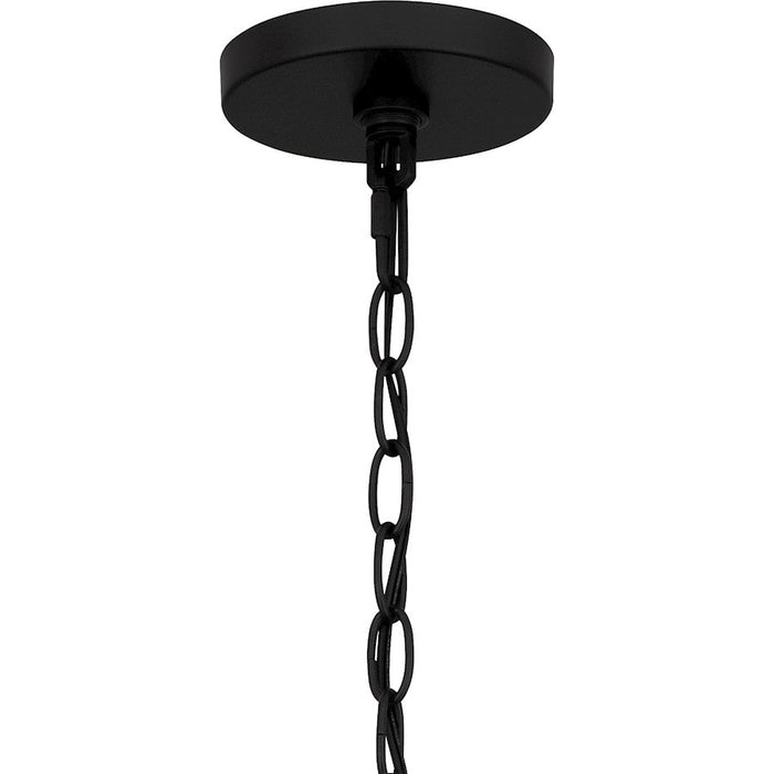 Quoizel Teton 5 Light Pendant, Matte Black/Rope