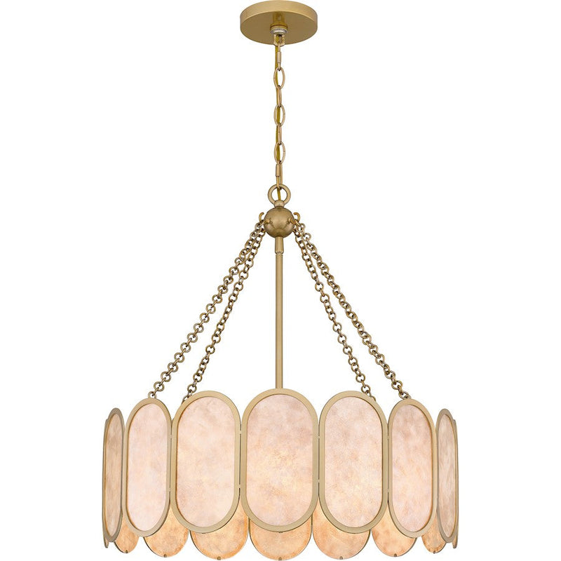 Quoizel Amalia 4 Light Pendant, Light Gold/Mica
