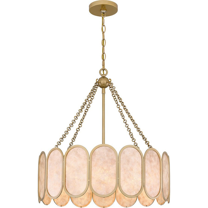 Quoizel Amalia 4 Light Pendant, Light Gold/Mica