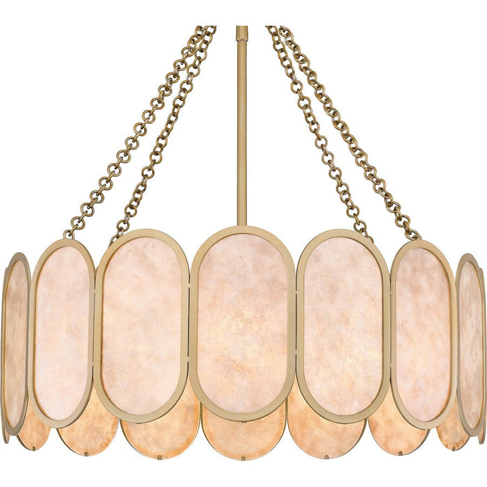 Quoizel Amalia 4 Light Pendant, Light Gold/Mica