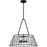 Quoizel Rainier 4 Light Pendant, Matte Black/Multitextured Art Glass