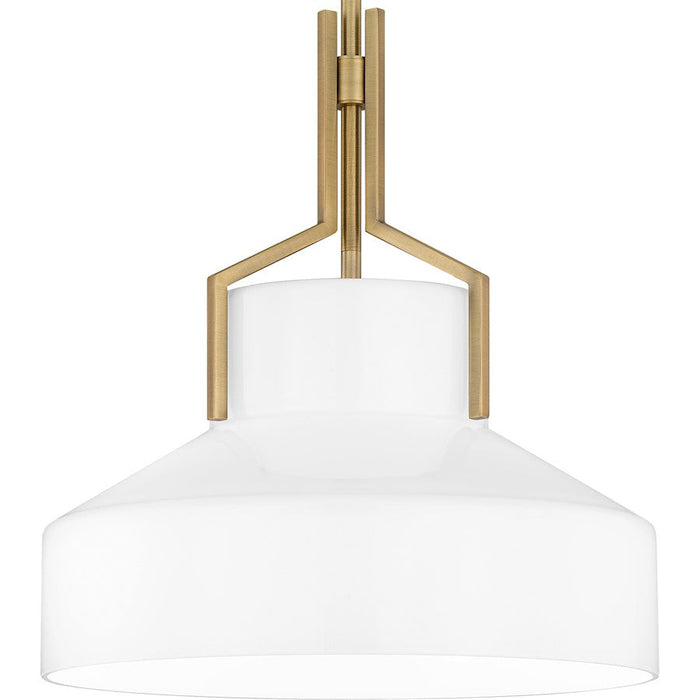 Quoizel Brecken 2 Light Pendant, Aged Brass/Opal Glass