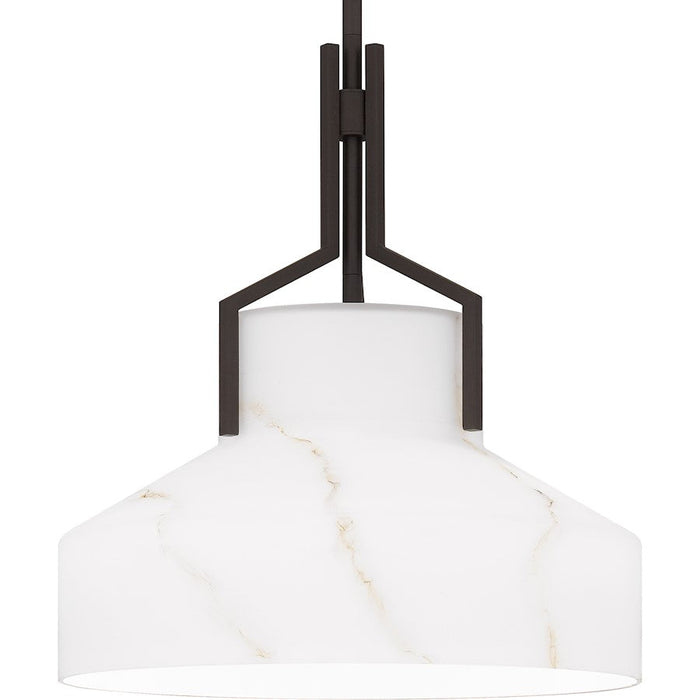 Quoizel Brecken 2 Light Pendant, Old Bronze/Alabaster Glass