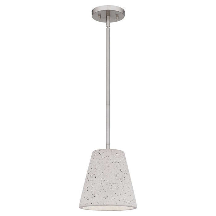 Quoizel Hazel 1 Light Mini Pendant, Brushed Nickel/Terrazo Shade