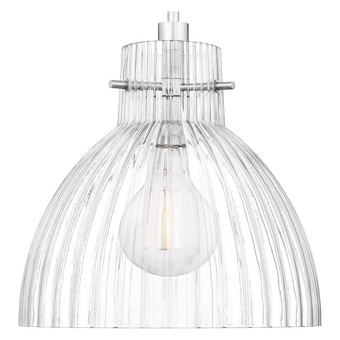 Quoizel Vienna 1 Light Mini Pendant, Polished Chrome/Reeded Shade