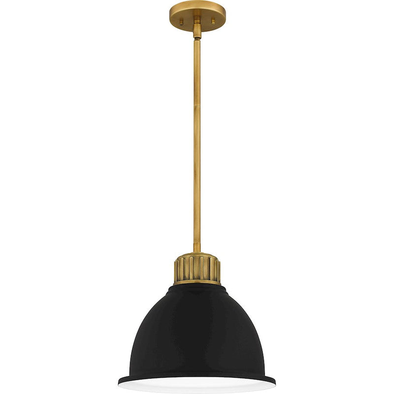 Quoizel Baynard 1 Light Mini Pendant, Weathered Brass/Metal