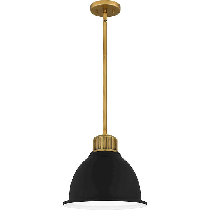 Quoizel Baynard 1 Light Mini Pendant, Weathered Brass/Metal