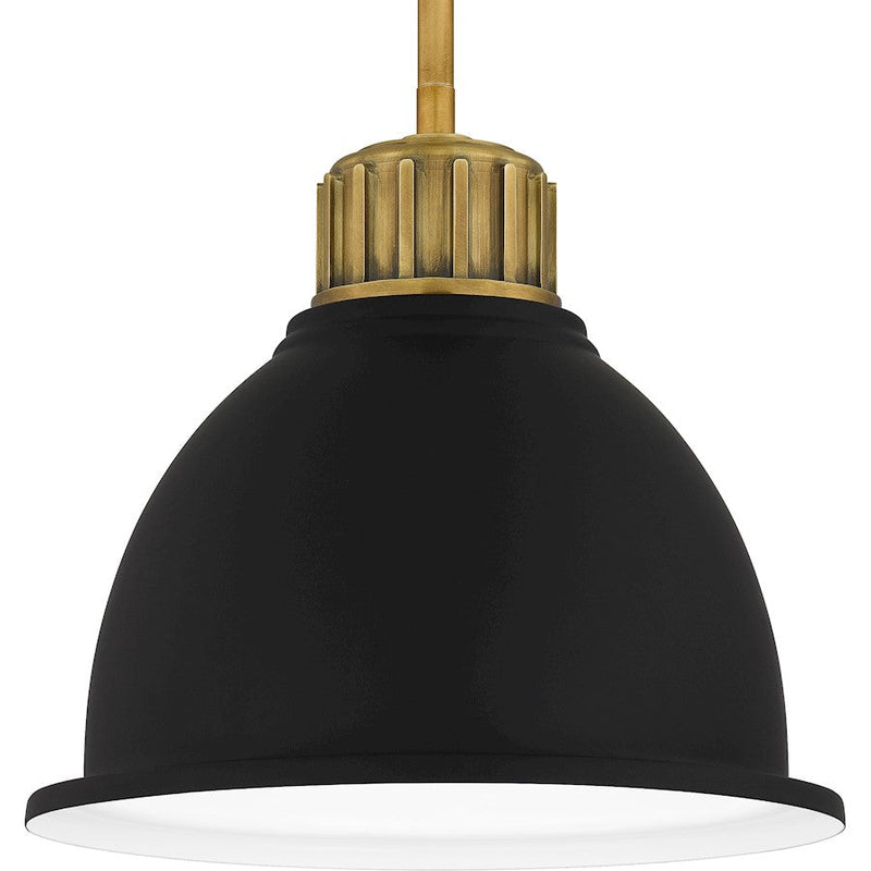 Quoizel Baynard 1 Light Mini Pendant, Weathered Brass/Metal