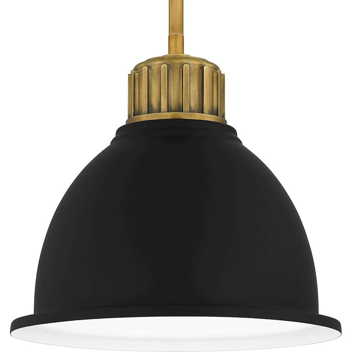 Quoizel Baynard 1 Light Mini Pendant, Weathered Brass/Metal