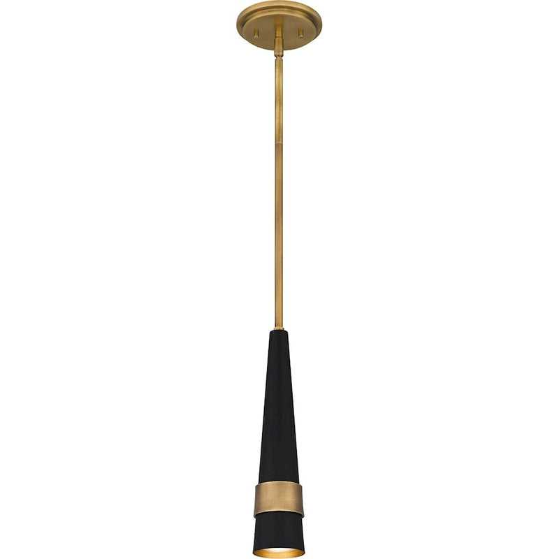 Quoizel Lennox LED Mini Pendant, Weathered Brass