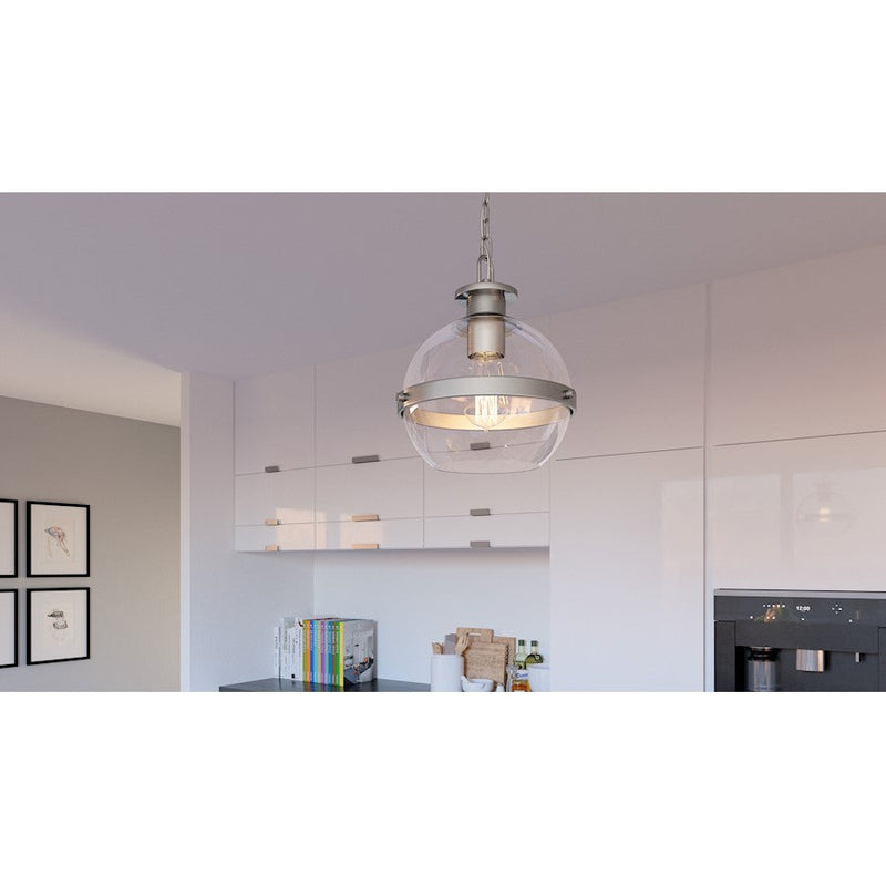 Quoizel Cirillo 1 Light Mini Pendant, Brushed Nickel/Clear