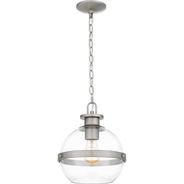 Quoizel Cirillo 1 Light Mini Pendant, Brushed Nickel/Clear