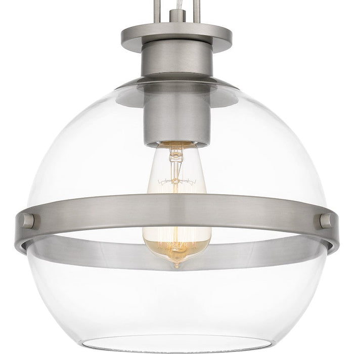 Quoizel Cirillo 1 Light Mini Pendant, Brushed Nickel/Clear