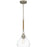 Quoizel Laughlin 1 Light Mini Pendant, Brushed Nickel/Clear Seedy