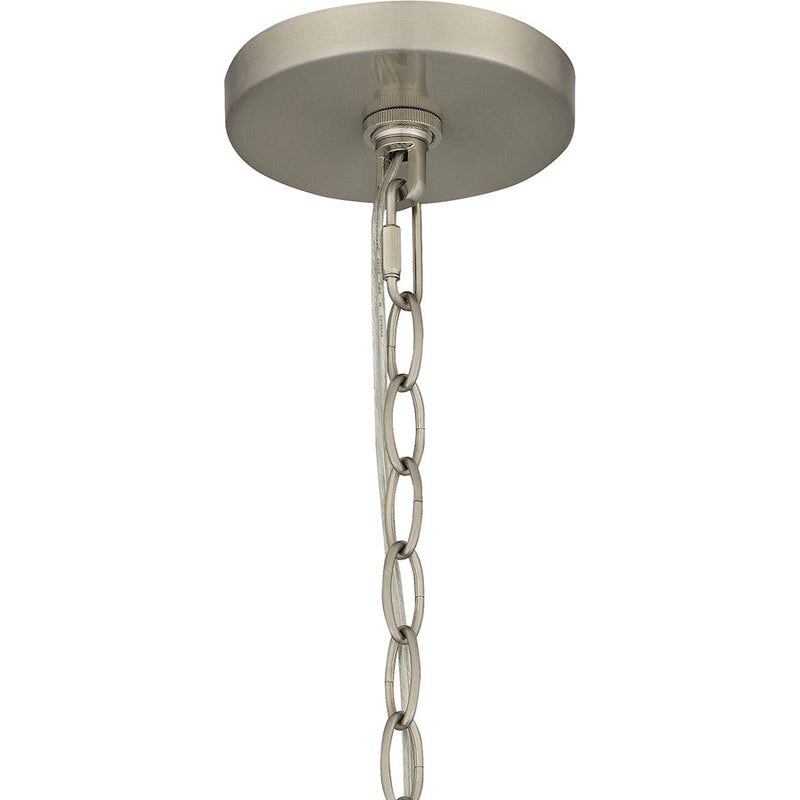 Quoizel Laughlin 1 Light Mini Pendant, Brushed Nickel/Clear Seedy
