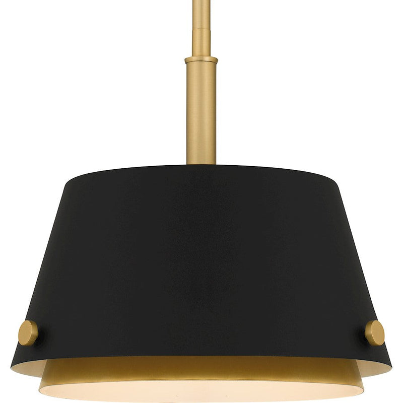Quoizel Scarlett 1 Light Mini Pendant, Matte Black/Metal
