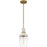 Quoizel Springsteen 1 Light Mini Pendant, Aged Brass/Clear Glass